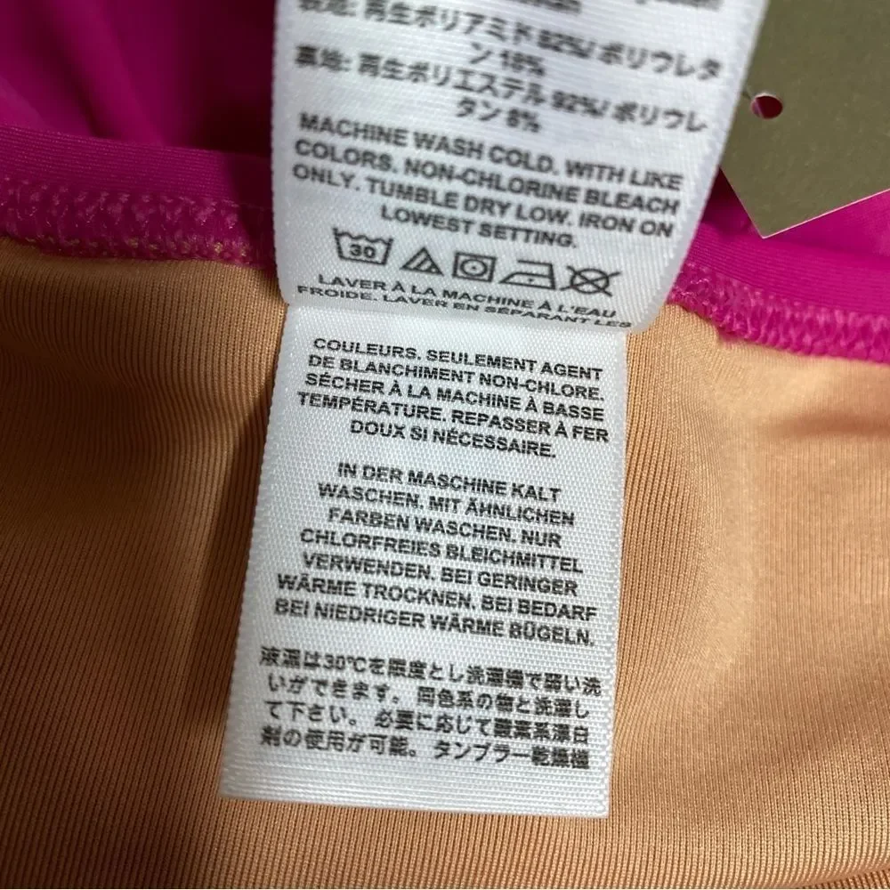 NEW J. Crew Hallie Bikini Bottom High Waist Size S Pink Radiant Fuchsia